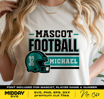 Football shirt with customizable team logo, helmet graphic, player name 'Michael', and number 32, for SVG, PNG, EPS, DXF files.