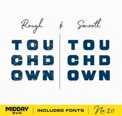Football Team Template Bundle image showcasing rough and smooth font styles for DIY player shirts, compatible with Cricut and Silhouette.