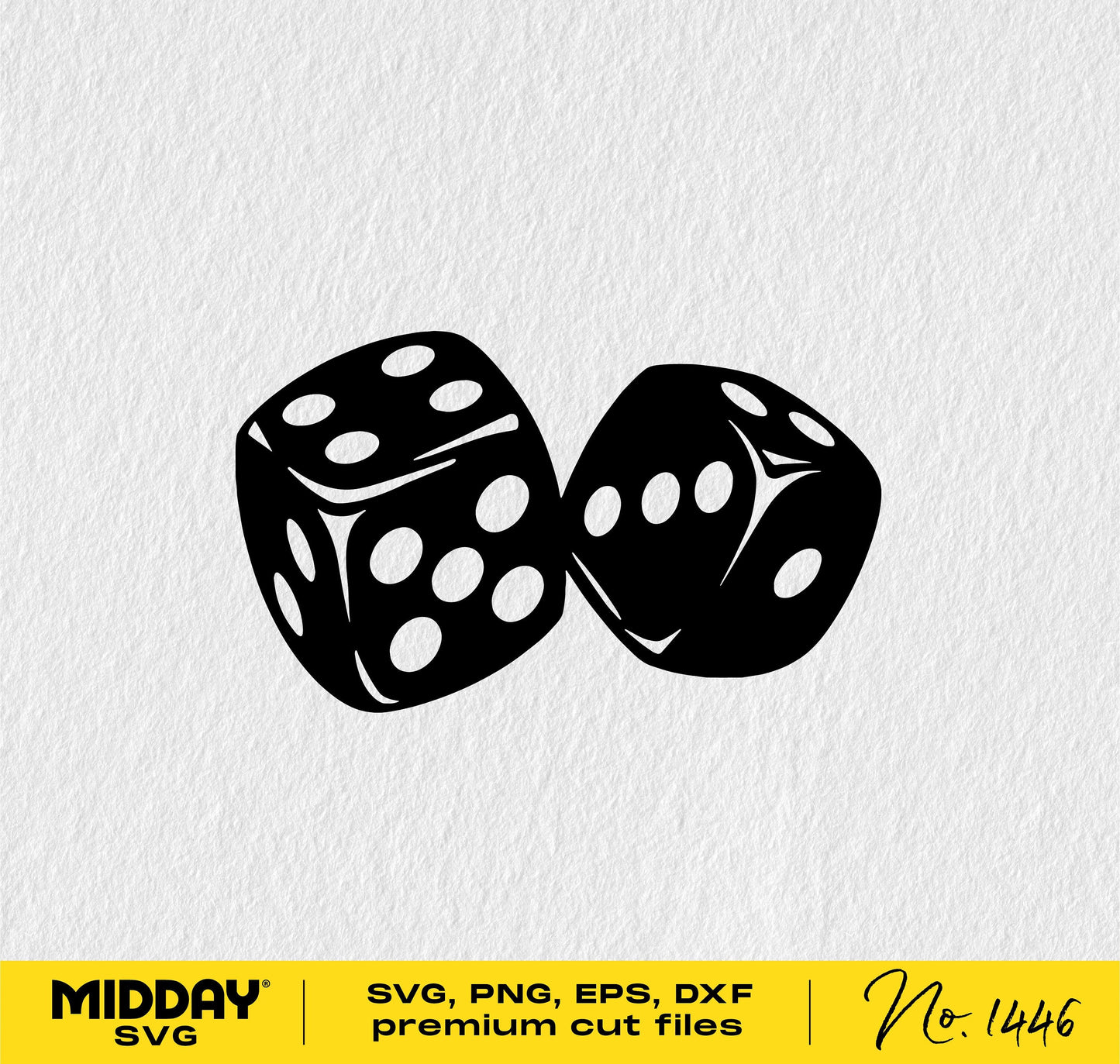 Black and white dice SVG file for Cricut and Silhouette, ideal for game night craft projects and sublimation printing.