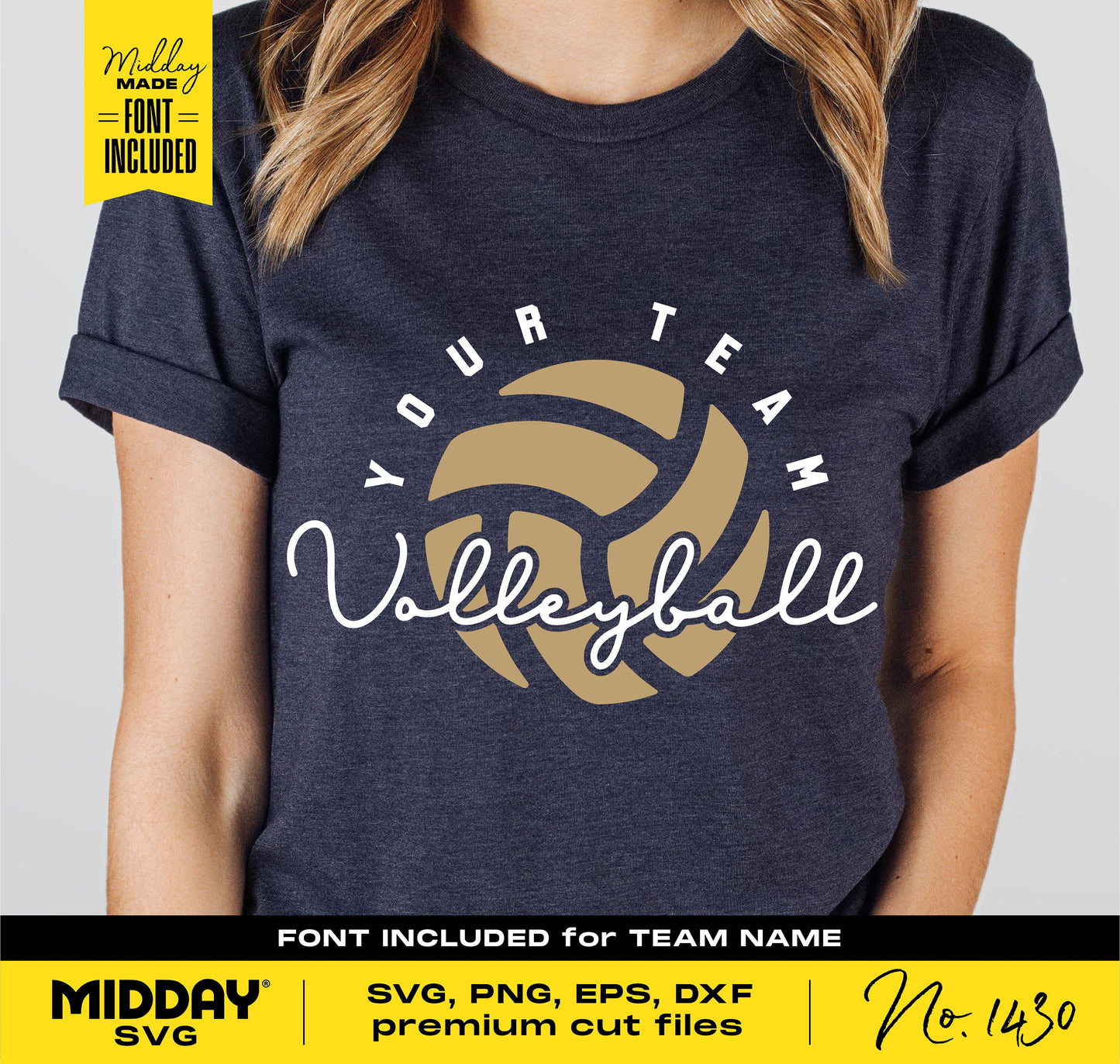 Volleyball team shirt design with SVG file, featuring customizable text and volleyball graphic, perfect for Cricut and Silhouette projects.