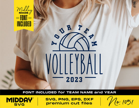 Volleyball team shirt template with customizable design in SVG, PNG, EPS, and DXF formats; perfect for volleyball moms and team shirts.