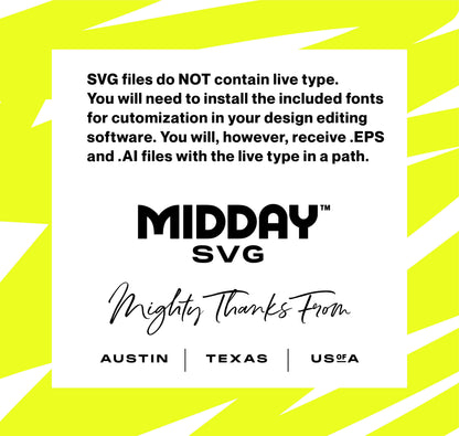 SVG file specifications and usage instructions with Midday SVG branding from Austin, Texas, USA.