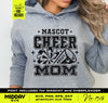 Cheer Mom Svg Png, Dxf Eps, Megaphone and Pom Pom with Font for Team Name and Cheerleader Name