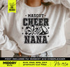 Cheer Nana Svg Png, Cheerleader Nana Svg, Cheer Team Nana Svg, Cheer Nana Design for Shirts, Tumbler, Svg for Cricut, Cheer Cone and Pom Pom