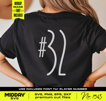 Back view of a black t-shirt featuring a custom basketball SVG design with player number, ideal for team shirts and DIY projects.
