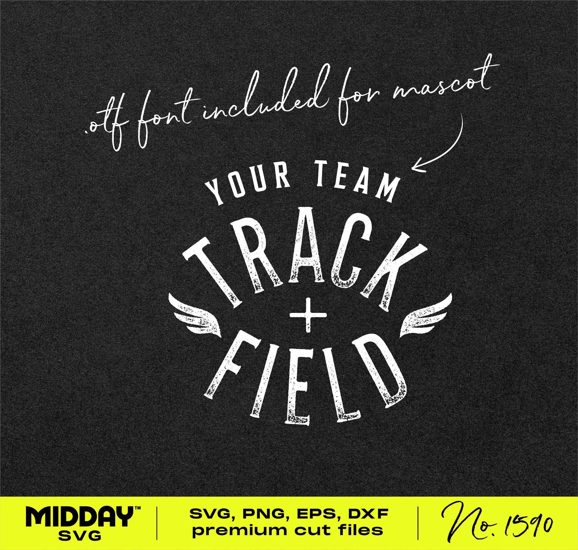 Track and Field Team Template SVG PNG with mascot font, premium cut files for personalized sports designs.