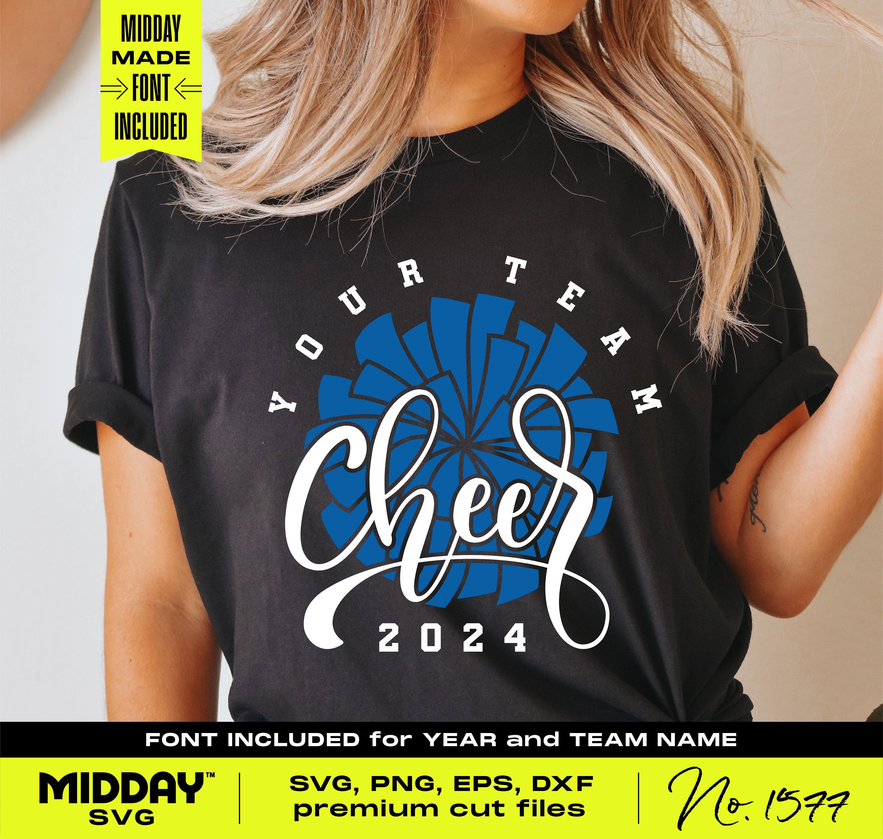 Classy Cheer Team Template SVG: Personalize with Your Team Name and Year with the included font