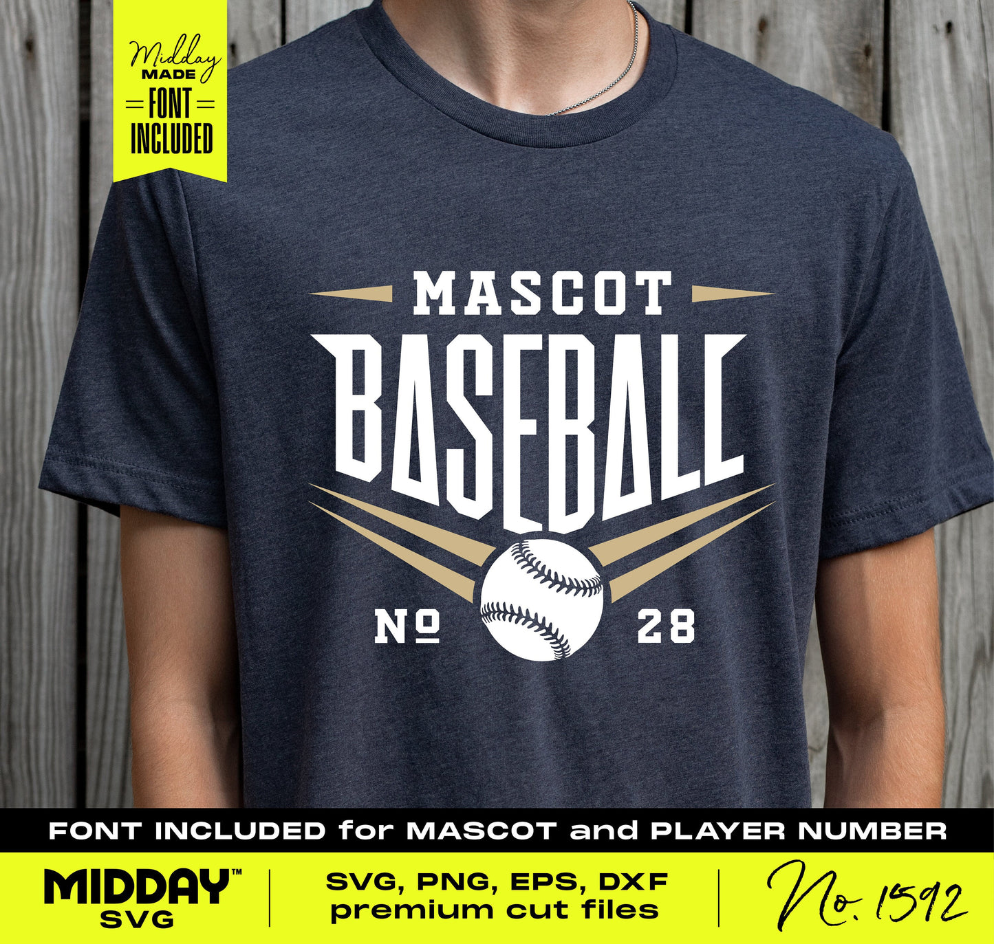 Energetic baseball team template SVG PNG with customizable jersey numbers and mascot design for DIY projects and crafts.