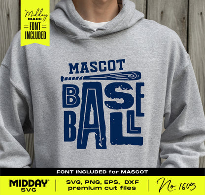 Gray hoodie with bold baseball-themed SVG design, perfect for custom T-shirts and decals. Includes premium cut files.