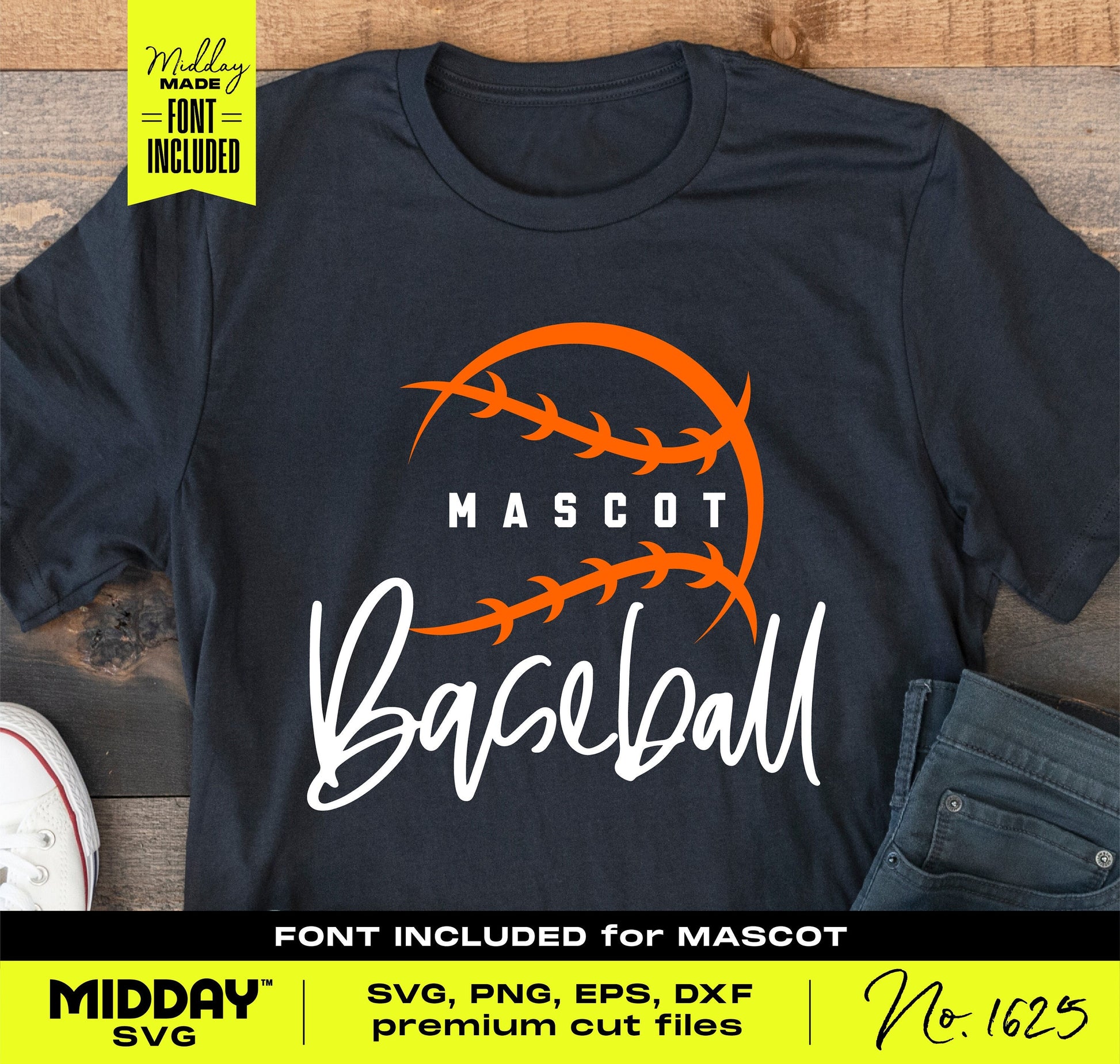 Abstract baseball stitching SVG sports team logo on black t-shirt with customizable design, ideal for modern baseball fans.