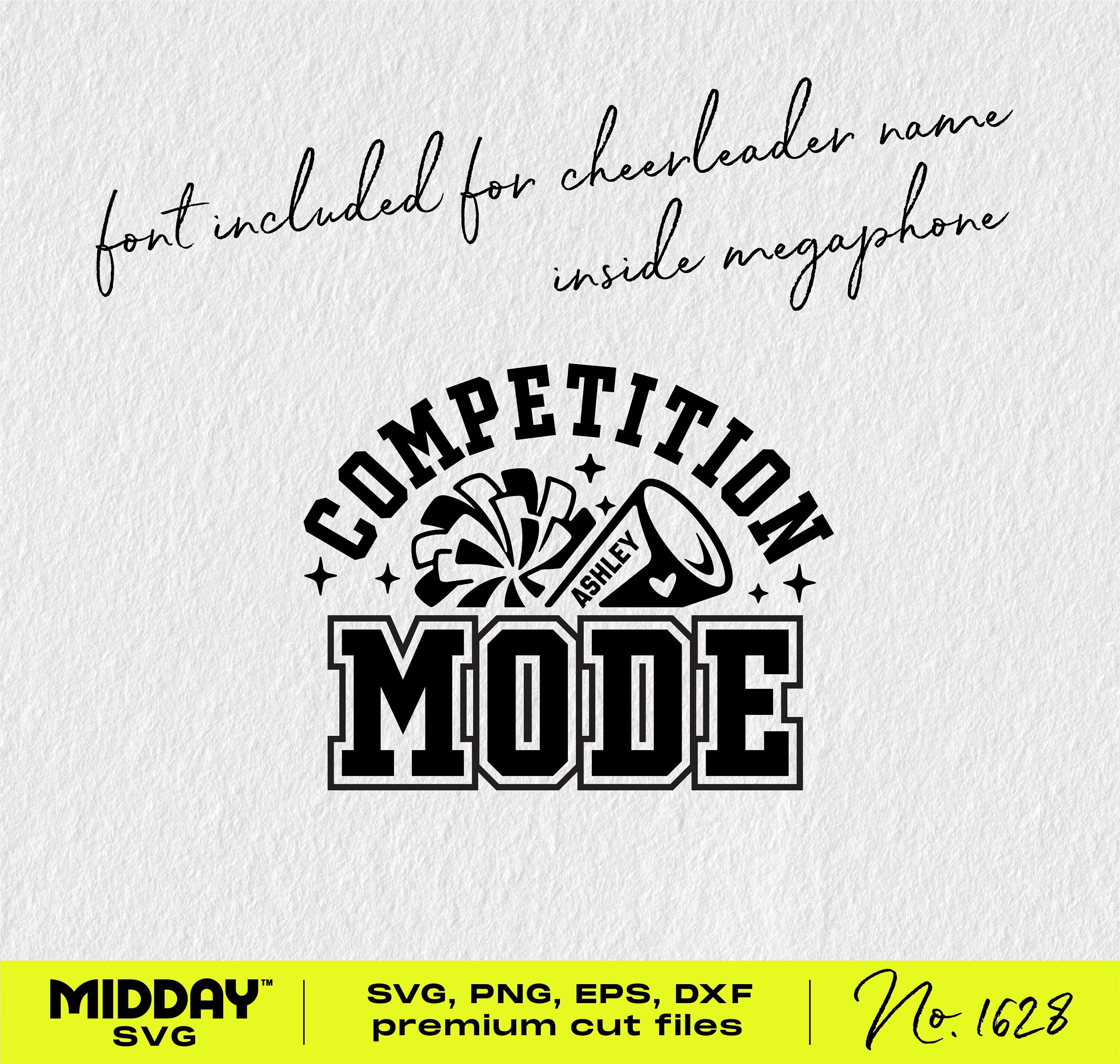 Get Your Game Face On! Competition Mode Cheerleader SVG - Printable Design for Shirts and Accessories