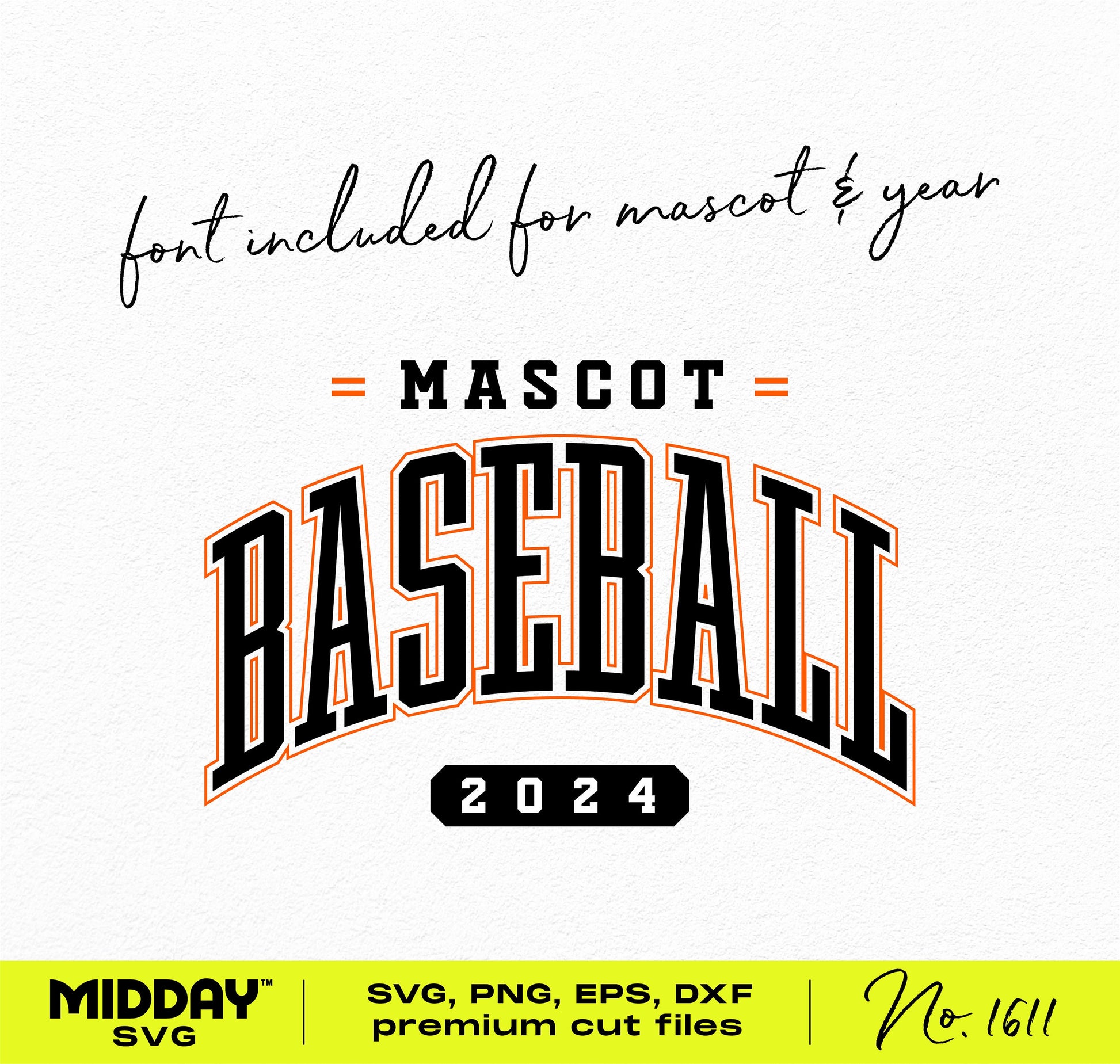 Customizable collegiate baseball SVG template featuring editable mascot and year, perfect for team spirit designs. Includes font options.