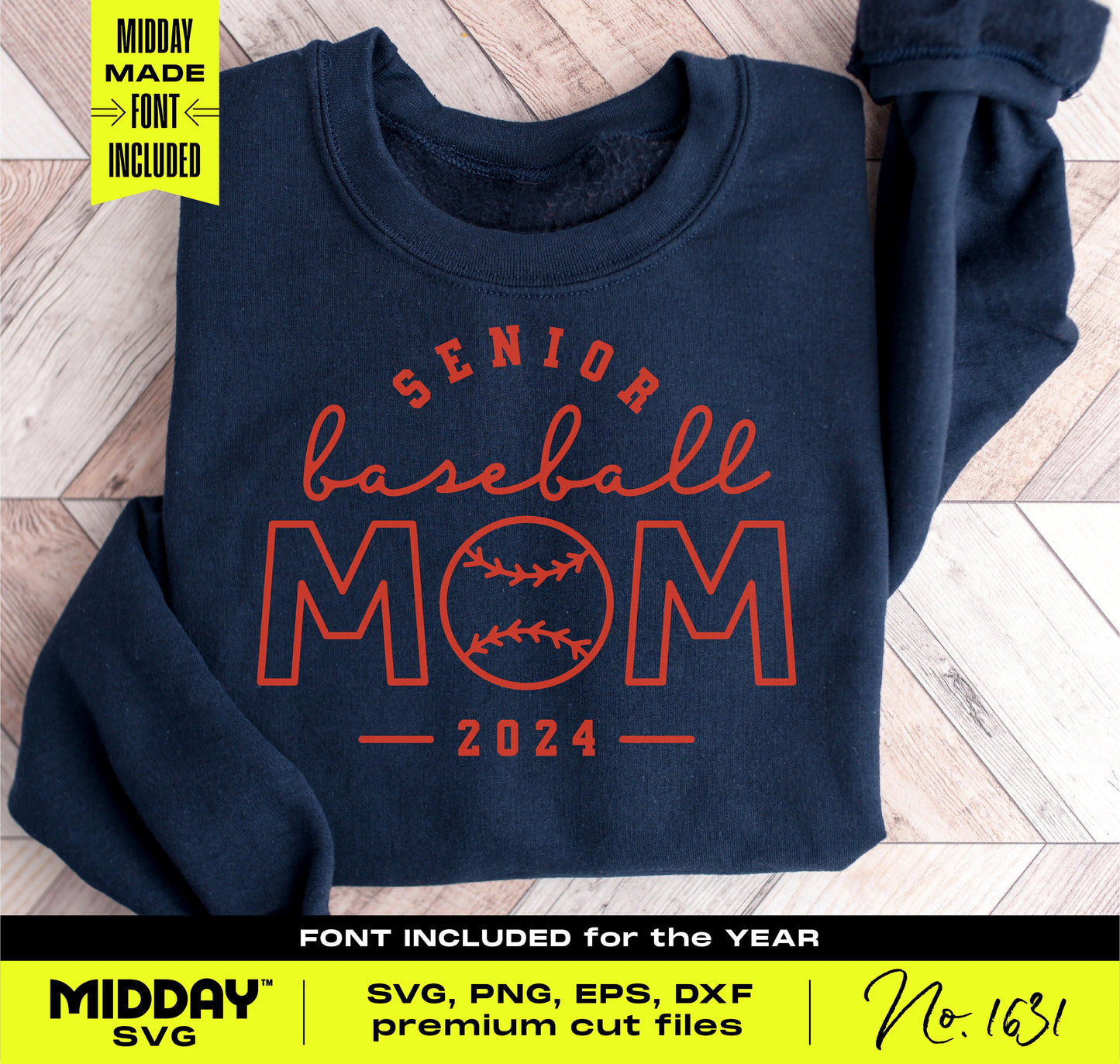 Classy senior baseball mom sweatshirt SVG design for proud moms, perfect for creating personalized gifts, with intricate baseball lettering.