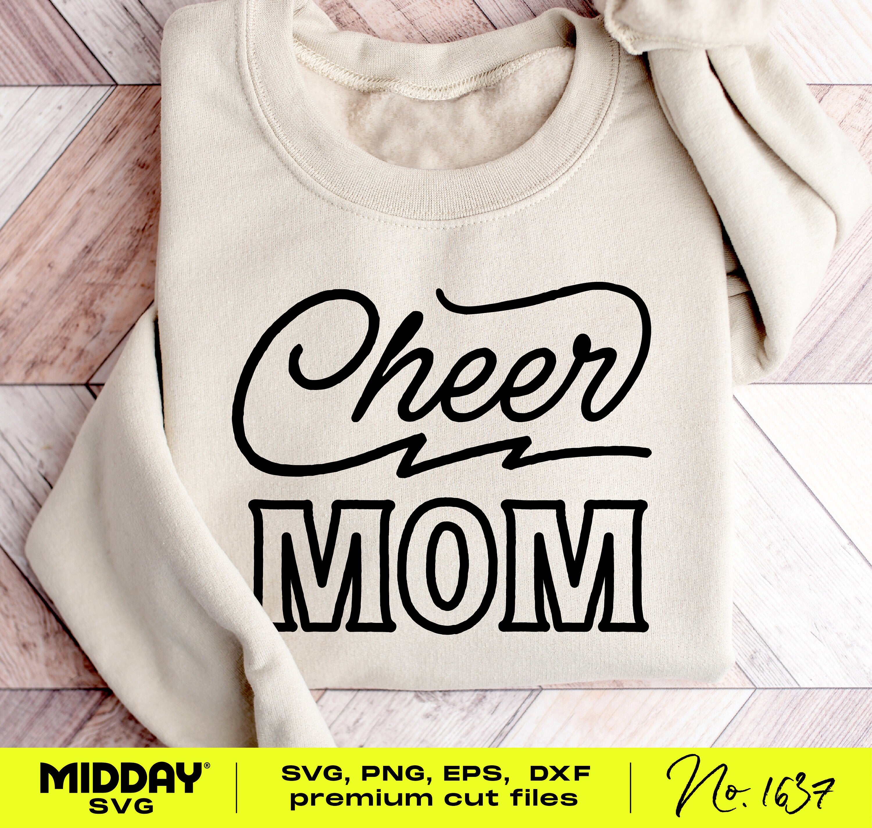 Cheer Mom SVG with Lightning Bolt: Show Your Support with this Sporty Design!