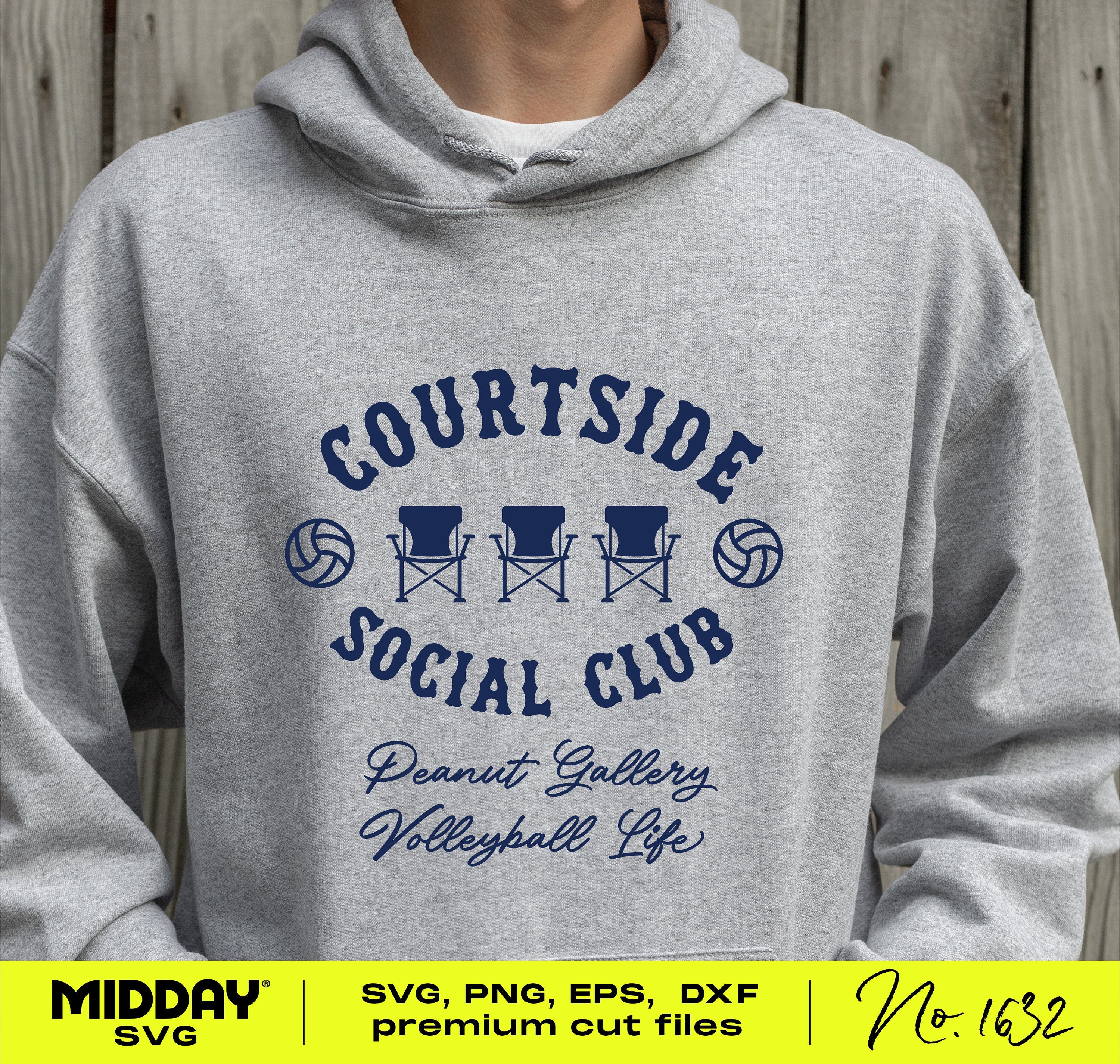 Courtside Social Club, Funny Volleyball SVG PNG - Digital Download for Crafting and Design