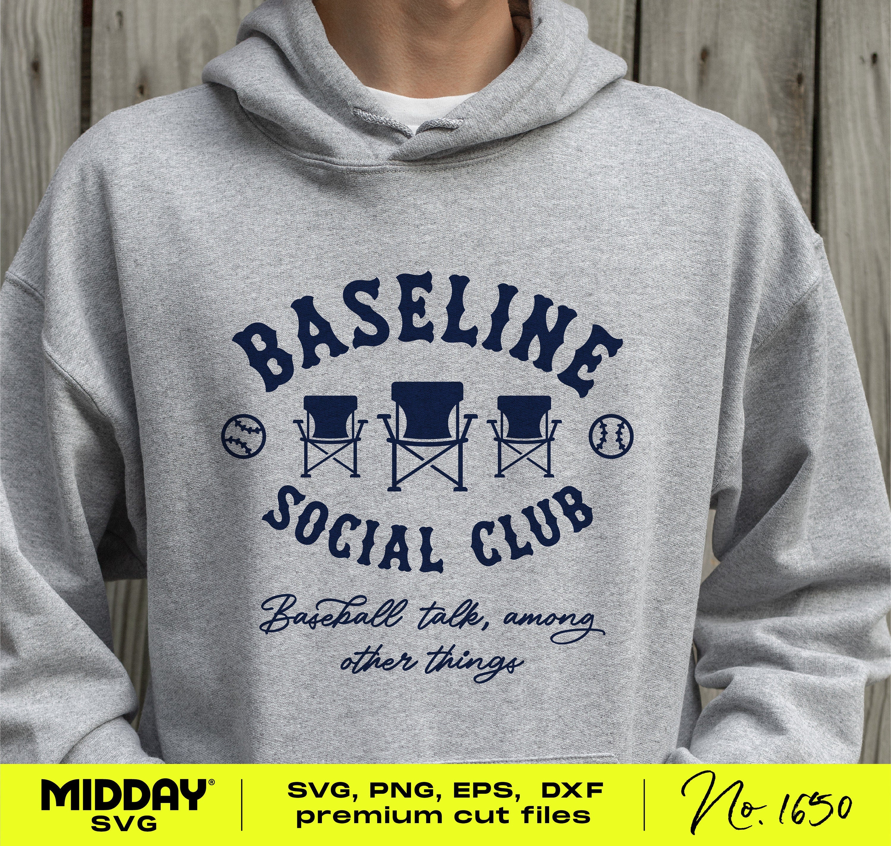 Baseline Social Club SVG PNG - Funny Baseball Mom or Dad Design - Instant Download