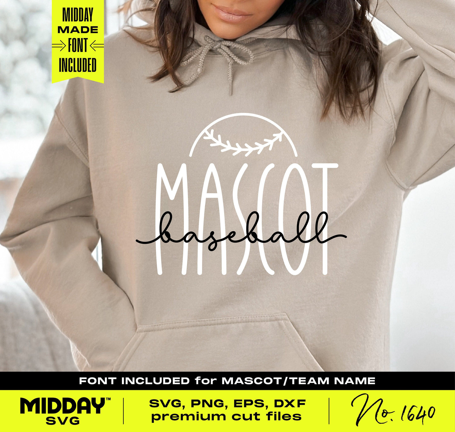 Custom Baseball SVG PNG design on hoodie with team name font, perfect for personalized apparel and accessories. Digital download available.