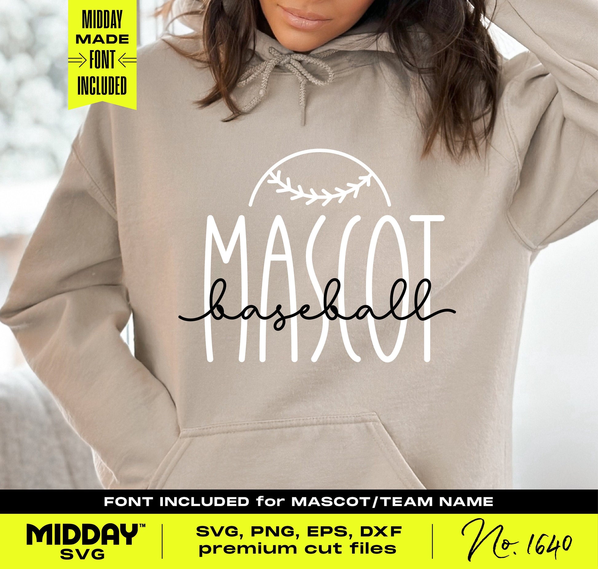 Custom Baseball SVG PNG design on hoodie with team name font, perfect for personalized apparel and accessories. Digital download available.