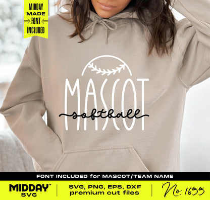 Customizable Softball Team Logo SVG on Hoodie with Stylish Font for Team Name