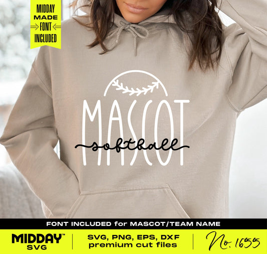 Customizable Softball Team Logo SVG on Hoodie with Stylish Font for Team Name
