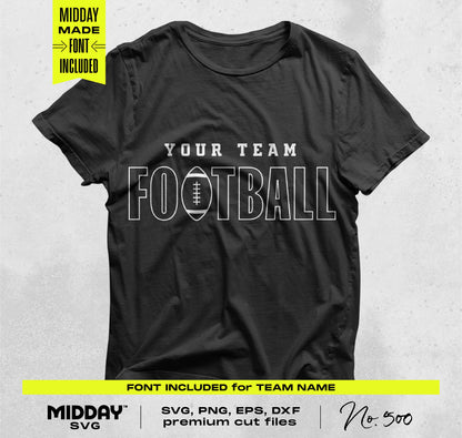 Football SVG PNG bundle template for custom team shirts, featuring sporty typography and design. Ideal for crafting personalized apparel.