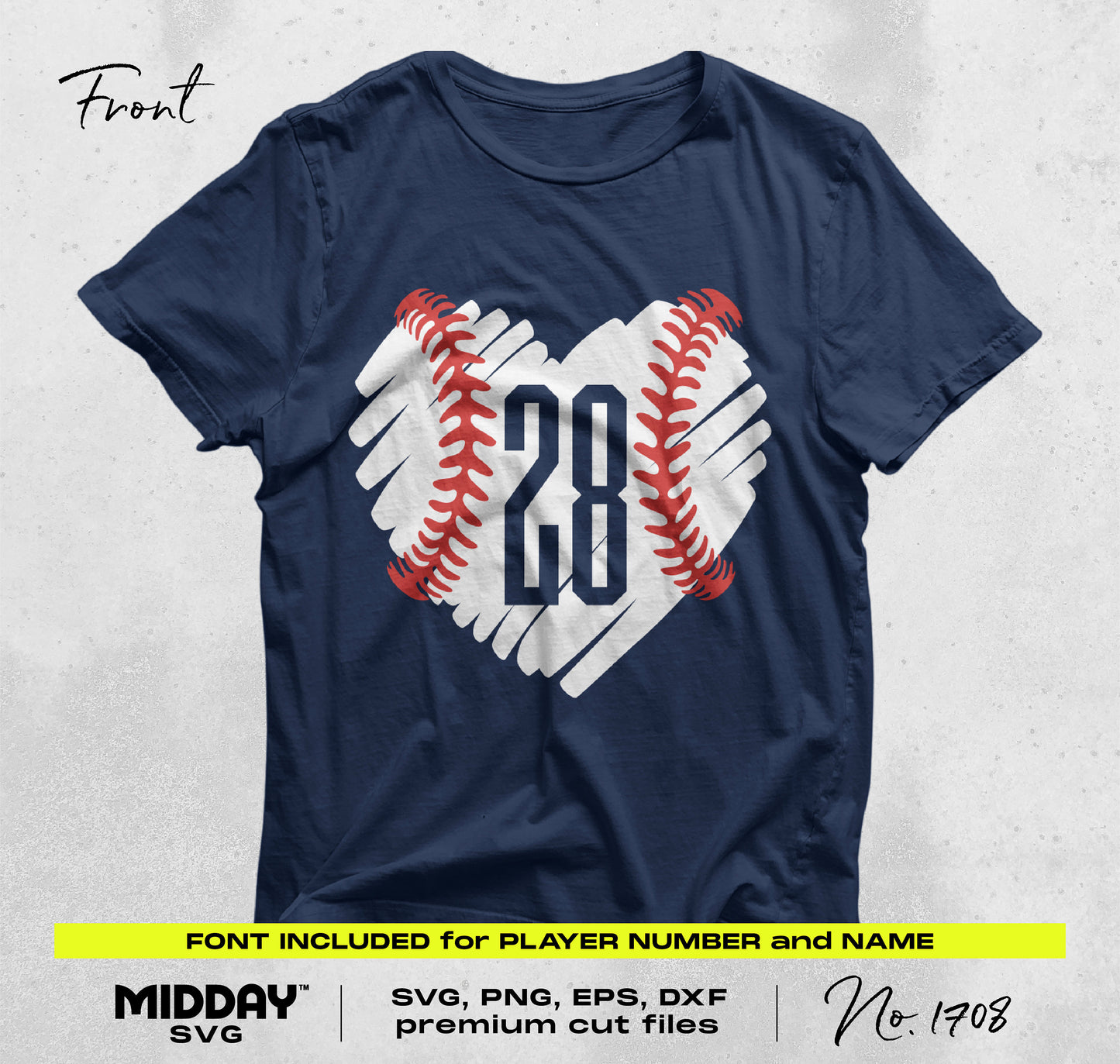 Baseball scribble heart shirt with player number 28, includes name font, SVG, PNG, EPS, DXF formats for crafting projects.