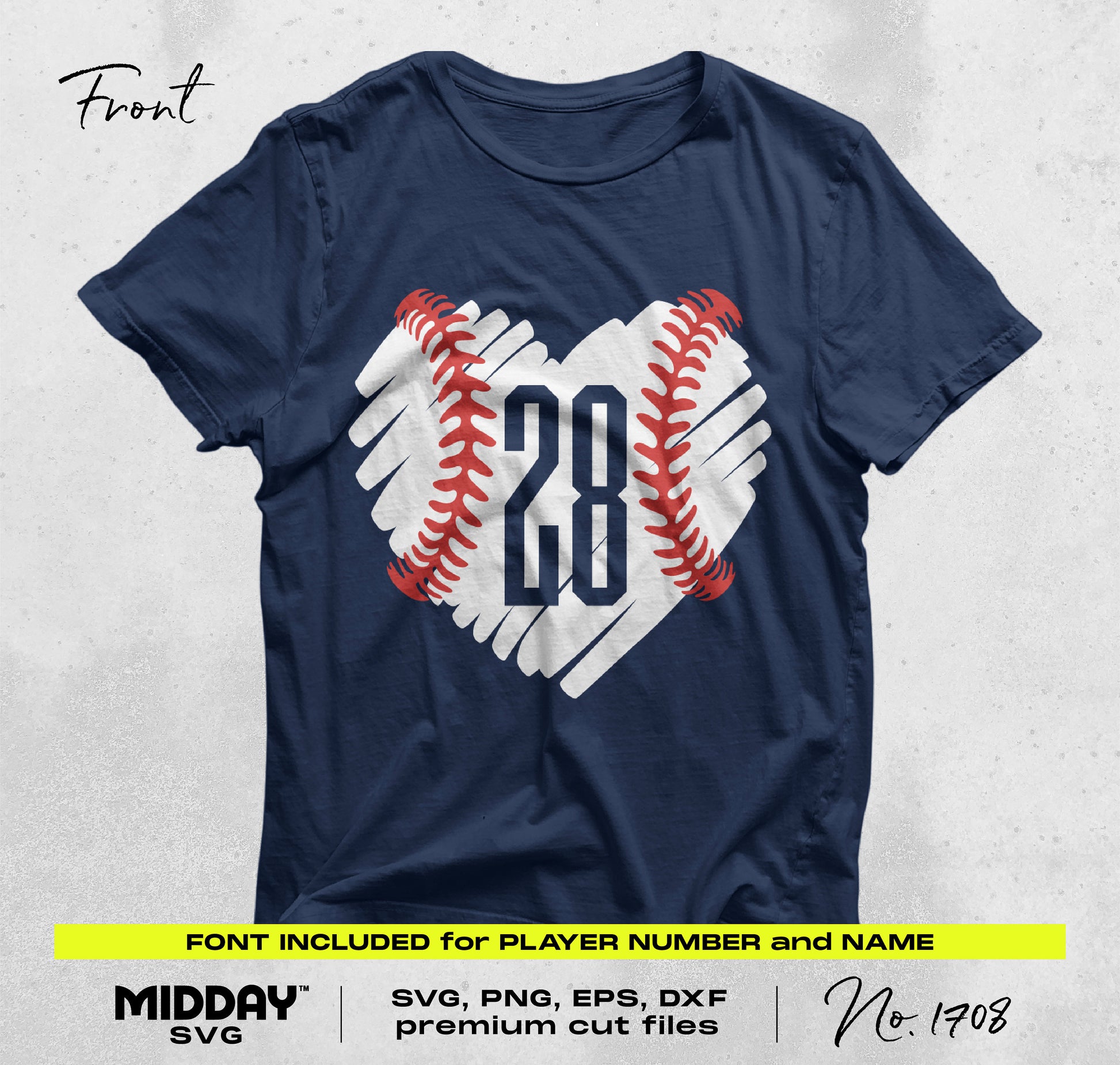 Baseball scribble heart shirt with player number 28, includes name font, SVG, PNG, EPS, DXF formats for crafting projects.