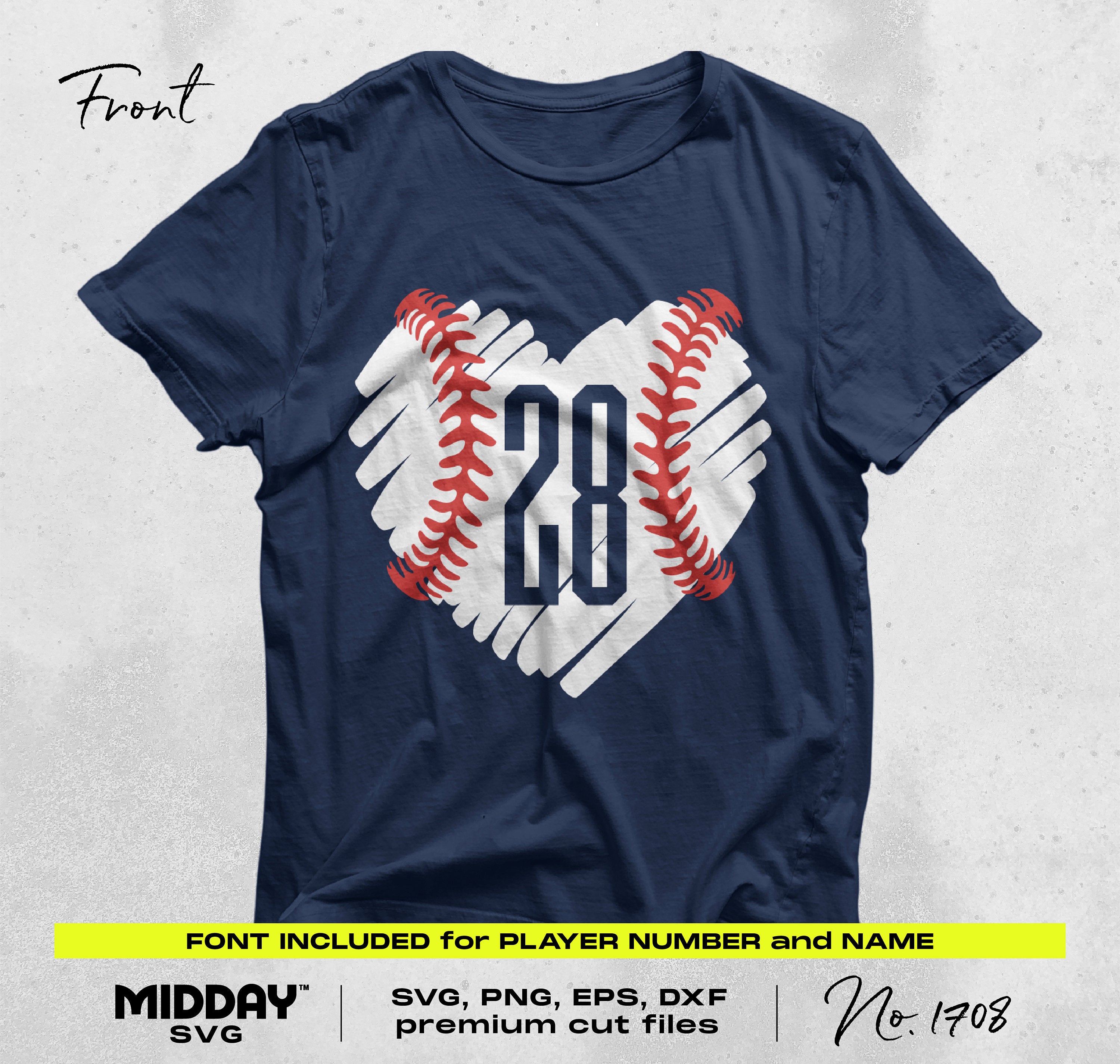 Baseball Svg Png Scribble Heart with the fonts for Player Number and Name