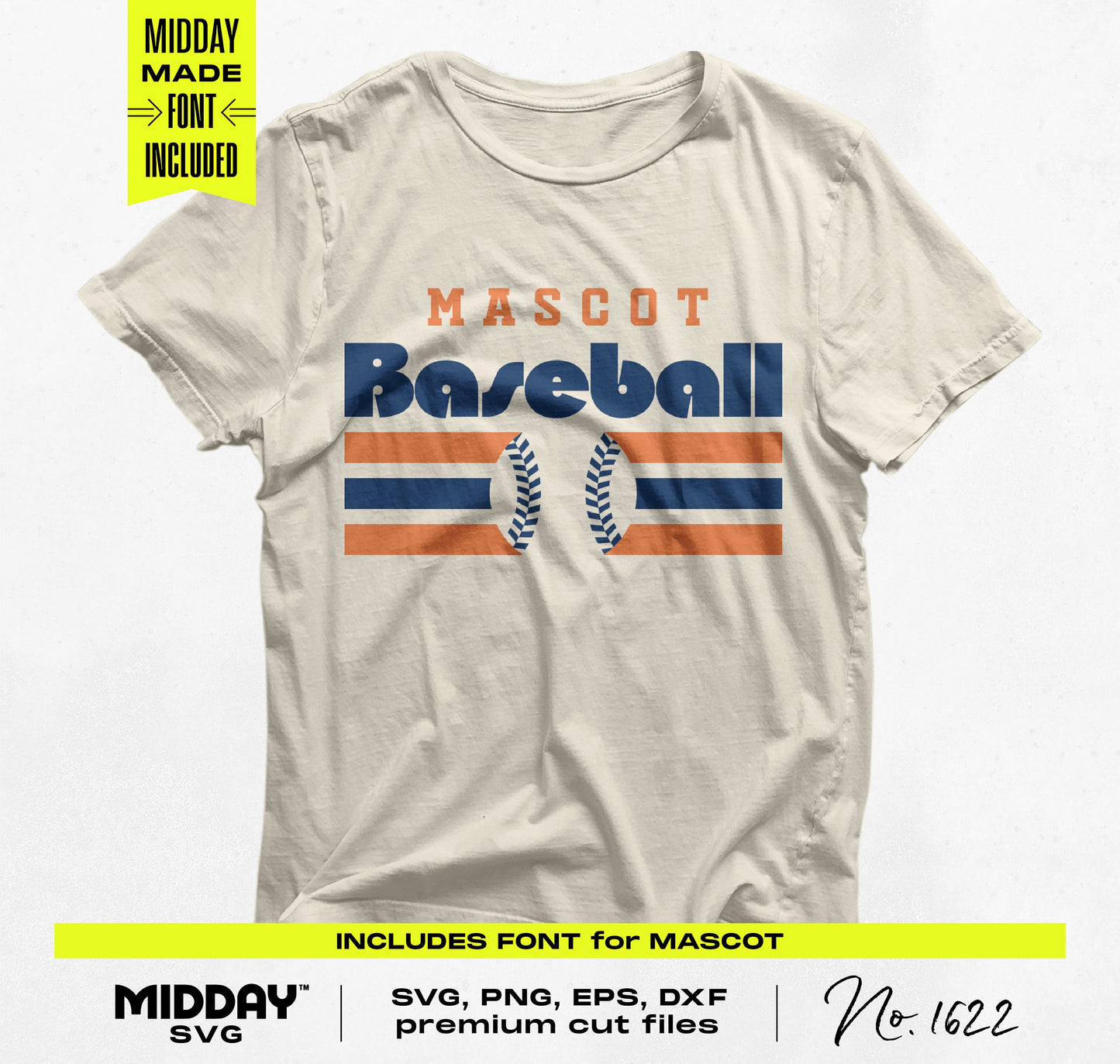 T-shirt featuring a customizable baseball design with 'Mascot Baseball' text, ideal for team gear and DIY projects.