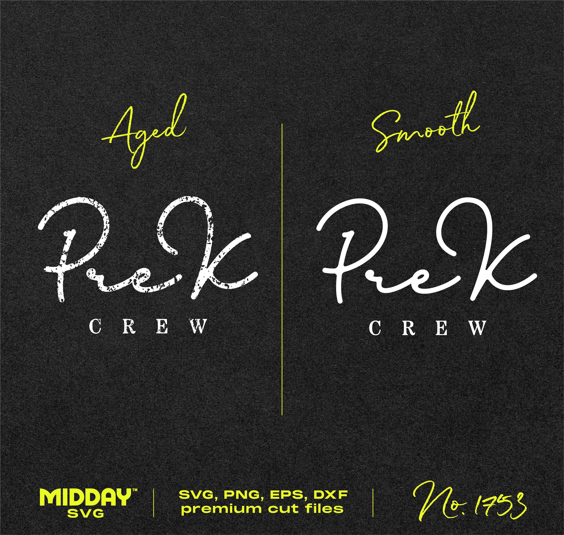 Pre-K Crew SVG design for shirts, featuring aged and smooth text styles, ideal for Pre-K teachers and classroom decor.