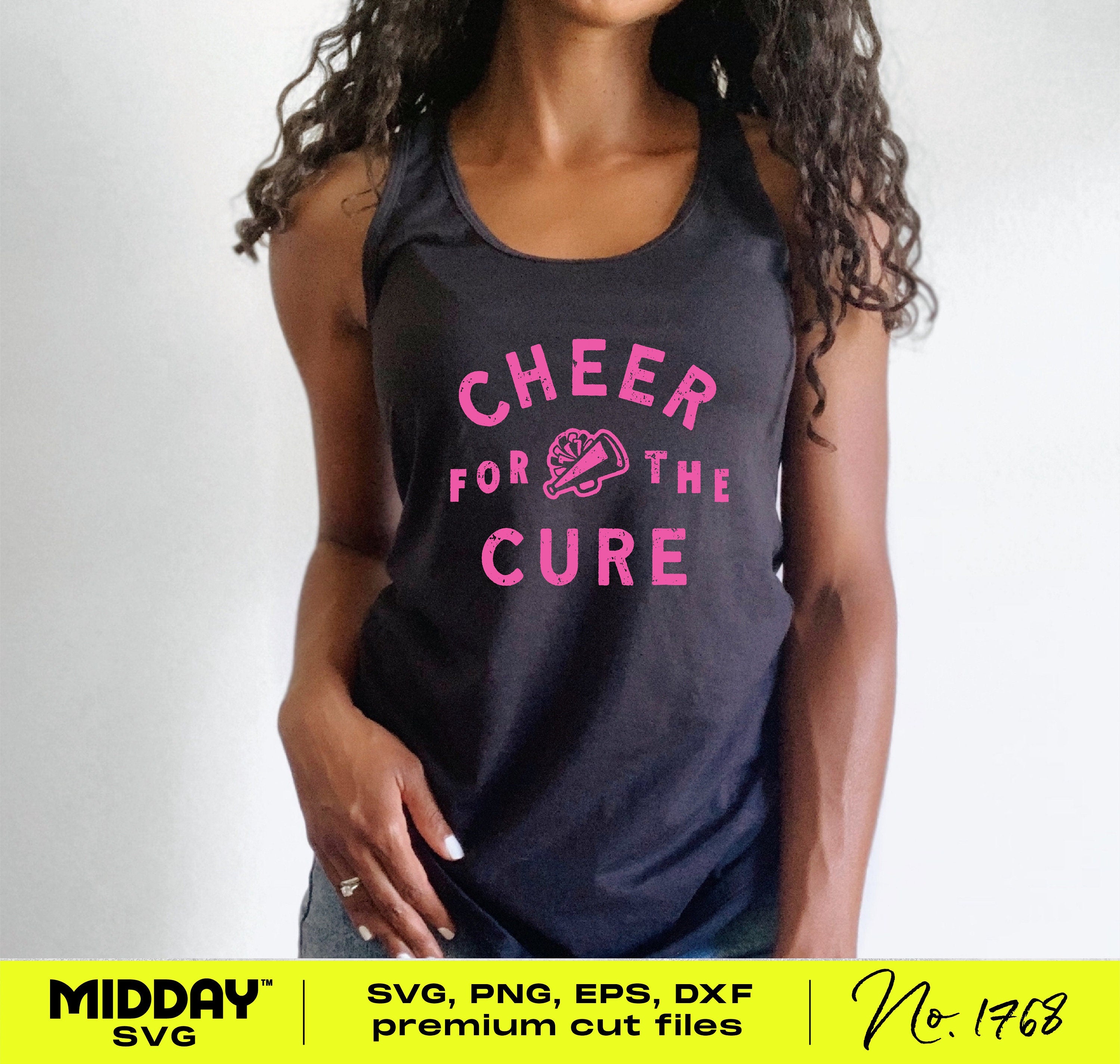 Cheer For The Cure Svg Png, Breast Cancer Awareness, Cheerleading Shirt Design, Svg for Cricut, Cheerleading Pink, Cheer Team Shirts