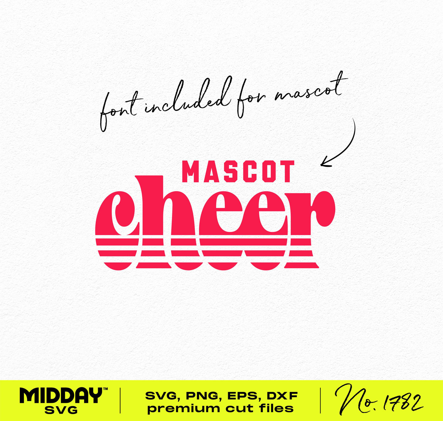 Retro style cheer team template with font for DIY cheerleading shirt design, including SVG, PNG, EPS, DXF files.